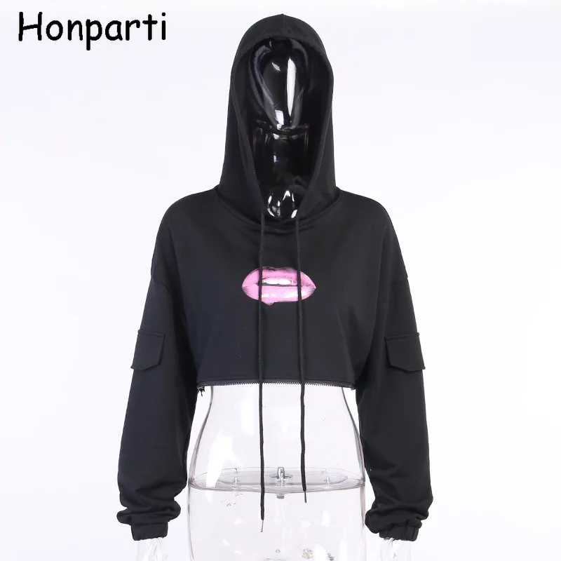 Streetswear Waist Zipper Detachable Long Sleeve Drawstring Hooded Sweatshirts Autumn Women Printed Gothic Hoodies Tops
Streetswear Waist Zipper Detachable Long Sleeve Drawstring Hooded Sweatshirts Autumn Women Printed Gothic Hoodies Tops