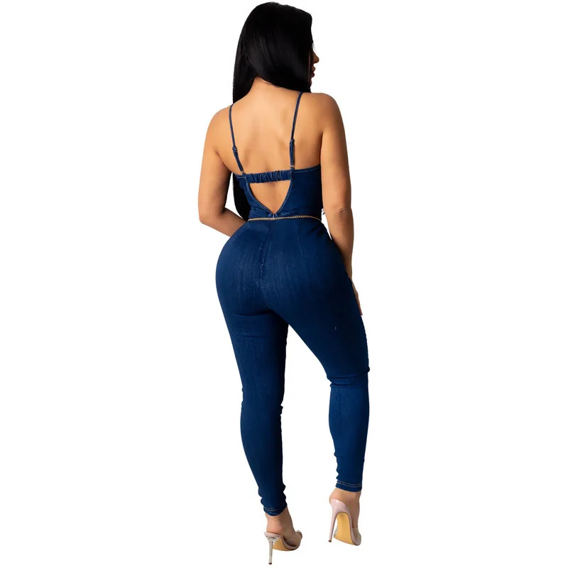 Hollow Backless Denim Rompers Womens Jumpsuit Sexy Spaghetti Strap High Waist Bodycon Playsuit Vintage V Neck Sleeveless Overall
Hollow Backless Denim Rompers Womens Jumpsuit Sexy Spaghetti Strap High Waist Bodycon Playsuit Vintage V Neck Sleeveless Overall