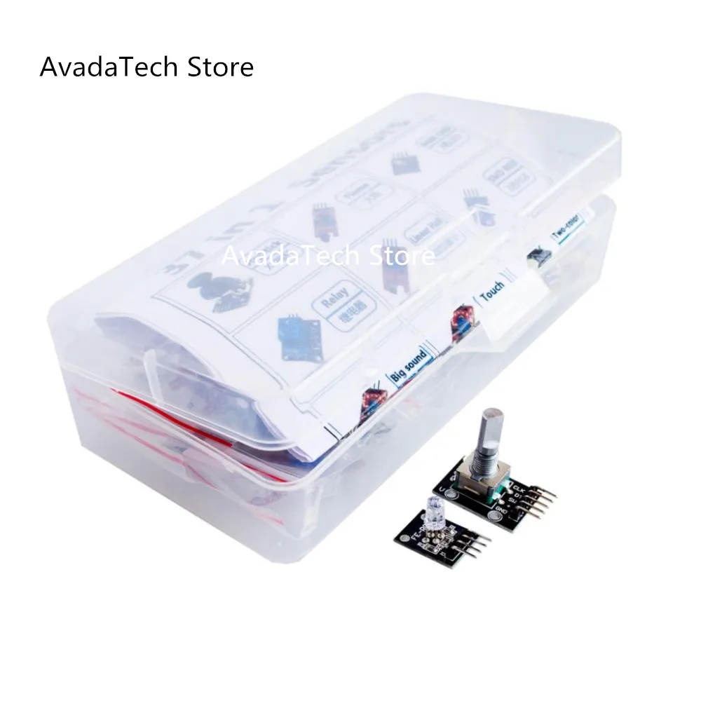 

AvadaTech 37 in 1 Sensor Kit for Arduion Smart Electronics High-Quality (Works with Official Arduino Boards) with Retail Box
