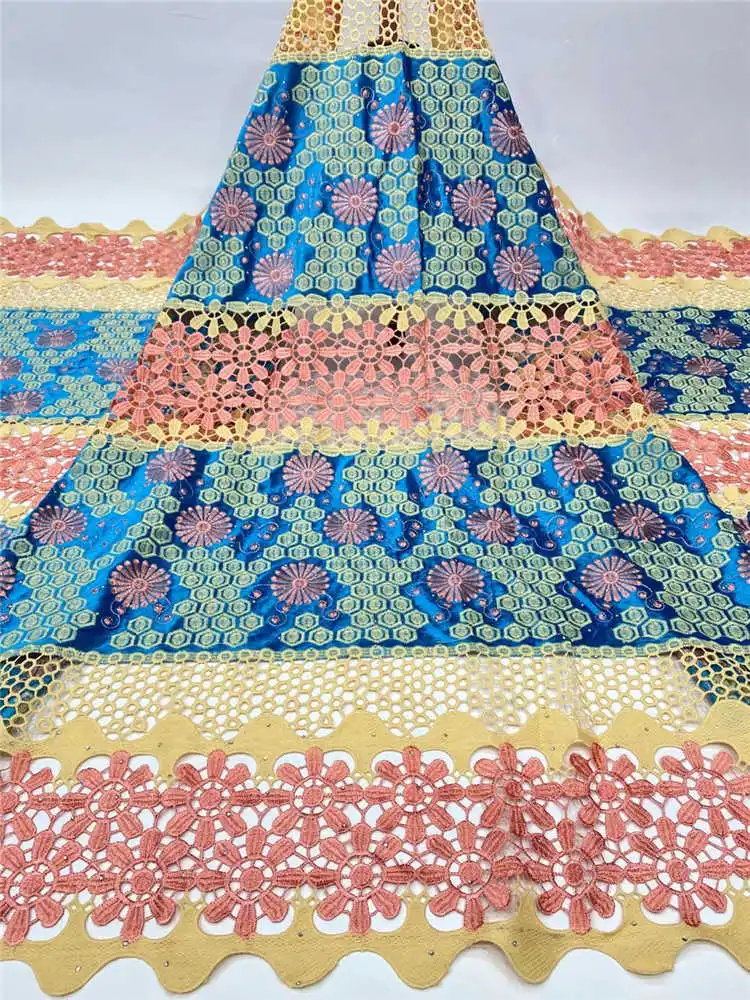 Classic Grade Guipure Lace Soft Embroidery African Cord Lace with Velvet Stones Fabric For Evening Dress NN943-5
Classic Grade Guipure Lace Soft Embroidery African Cord Lace with Velvet Stones Fabric For Evening Dress NN943-5