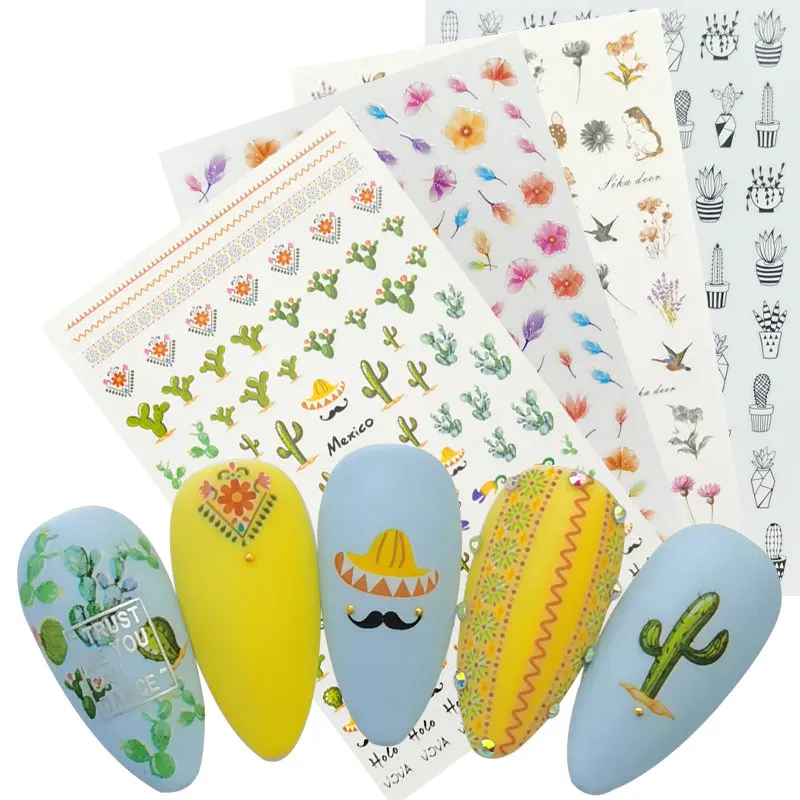 1 Sheet 3D Cactus Nail Decals Flowers Bunny Fawn Adhesive Sticker Manicure DIY Slider Foils Nail Decoration
1 Sheet 3D Cactus Nail Decals Flowers Bunny Fawn Adhesive Sticker Manicure DIY Slider Foils Nail Decoration