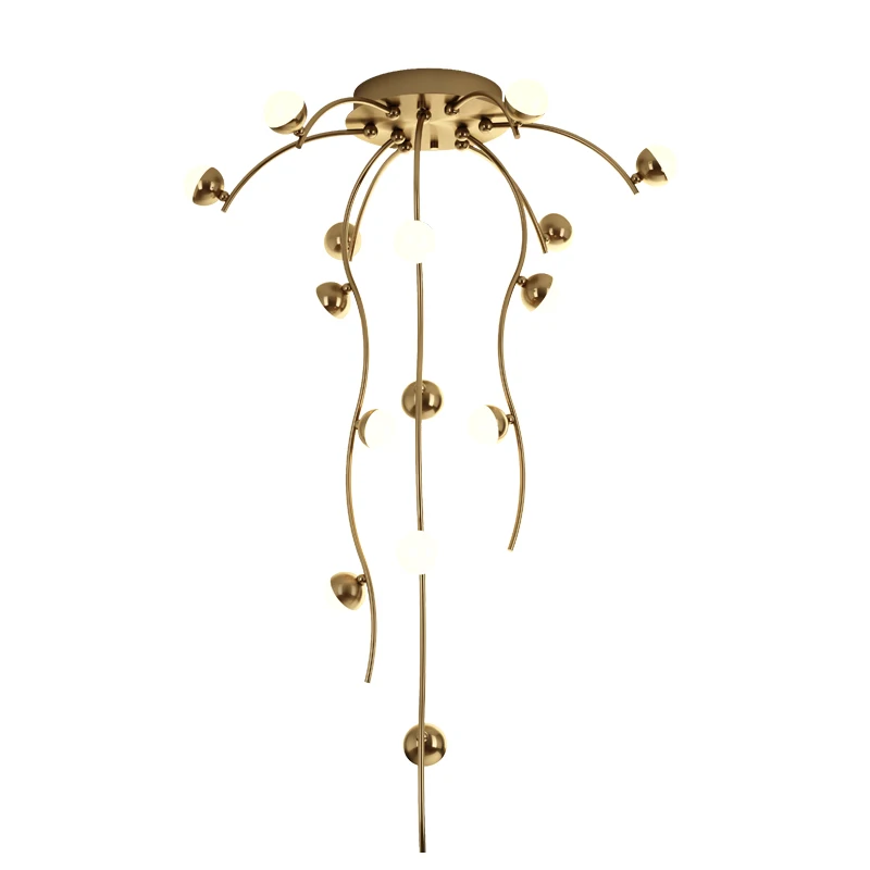 Modern Novelty LED Chandelier Ceiling Staircase Living Room Creative Hanging Lights Copper Luxury Duplex Building Deco Fixtures
Modern Novelty LED Chandelier Ceiling Staircase Living Room Creative Hanging Lights Copper Luxury Duplex Building Deco Fixtures