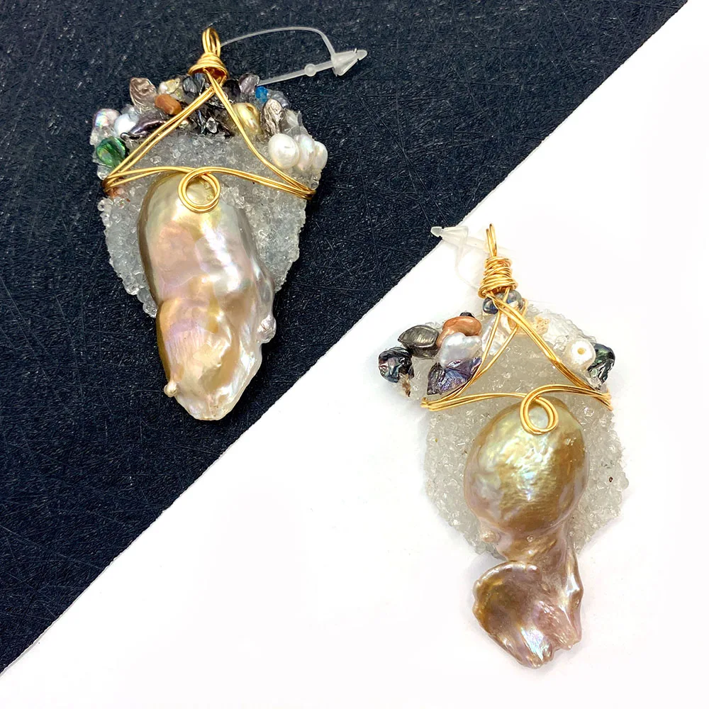 Natural Pearl Pendant Necklace Irregular Shape Crystal Winding Copper Wire Jewelry DIY Making Necklace Accessories Charm
Natural Pearl Pendant Necklace Irregular Shape Crystal Winding Copper Wire Jewelry DIY Making Necklace Accessories Charm