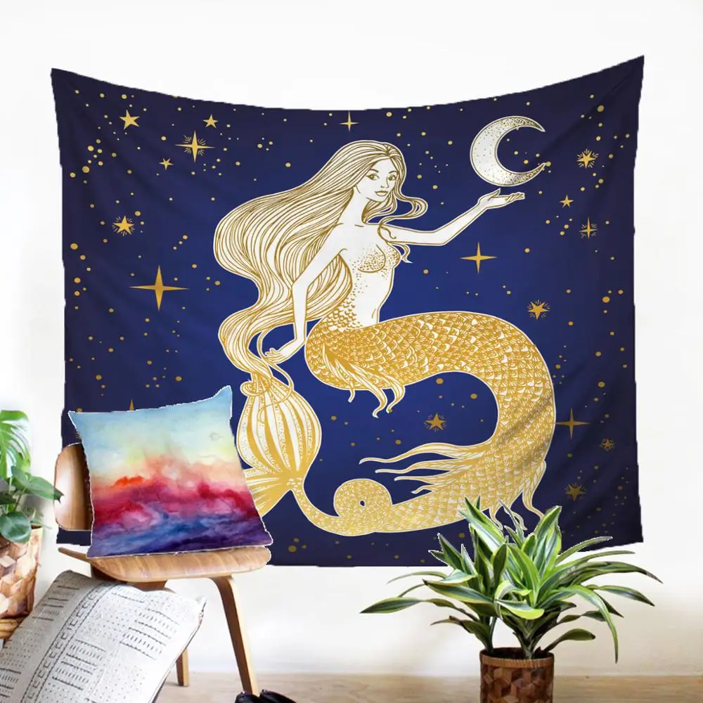 Fabic Wall Tapestry Beauteous Macrame Panel Mermaid Design Gobelin High Quality Home Textiles Wall Papers Home Decor
Fabic Wall Tapestry Beauteous Macrame Panel Mermaid Design Gobelin High Quality Home Textiles Wall Papers Home Decor