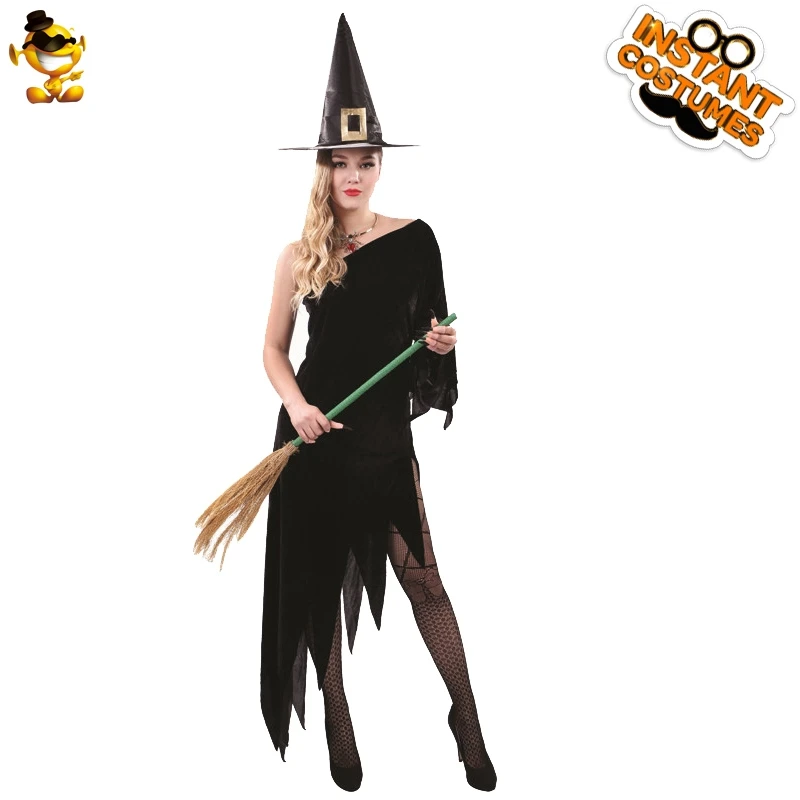 

Женский костюм ведьмы, маскарадный костюм для вечевечерние, черный костюм ведьмы для Хэллоуина, костюмы для взрослых