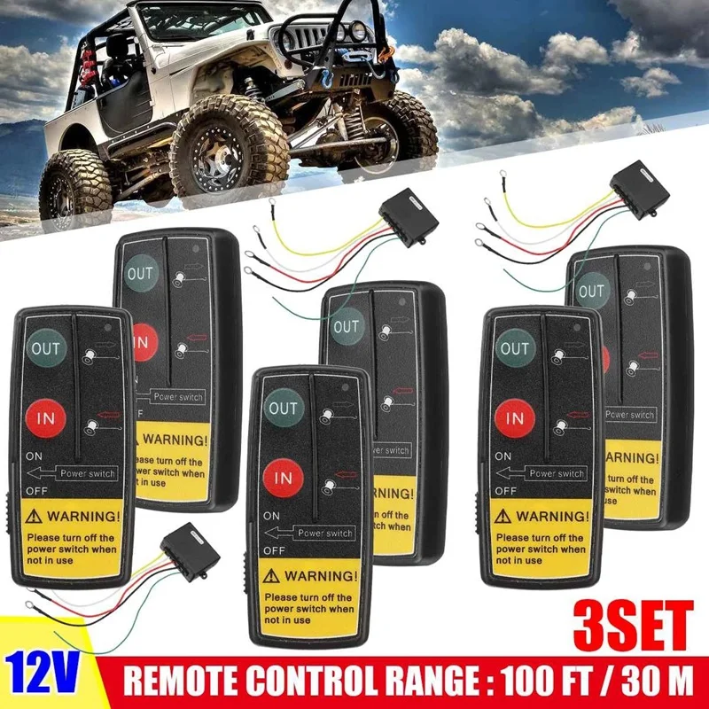3 Set 12V Universal Car Digital Wireless Winch Crane Remote Control Controller Recovery Kit W/ Twin Handset Remote Rang
3 Set 12V Universal Car Digital Wireless Winch Crane Remote Control Controller Recovery Kit W/ Twin Handset Remote Rang