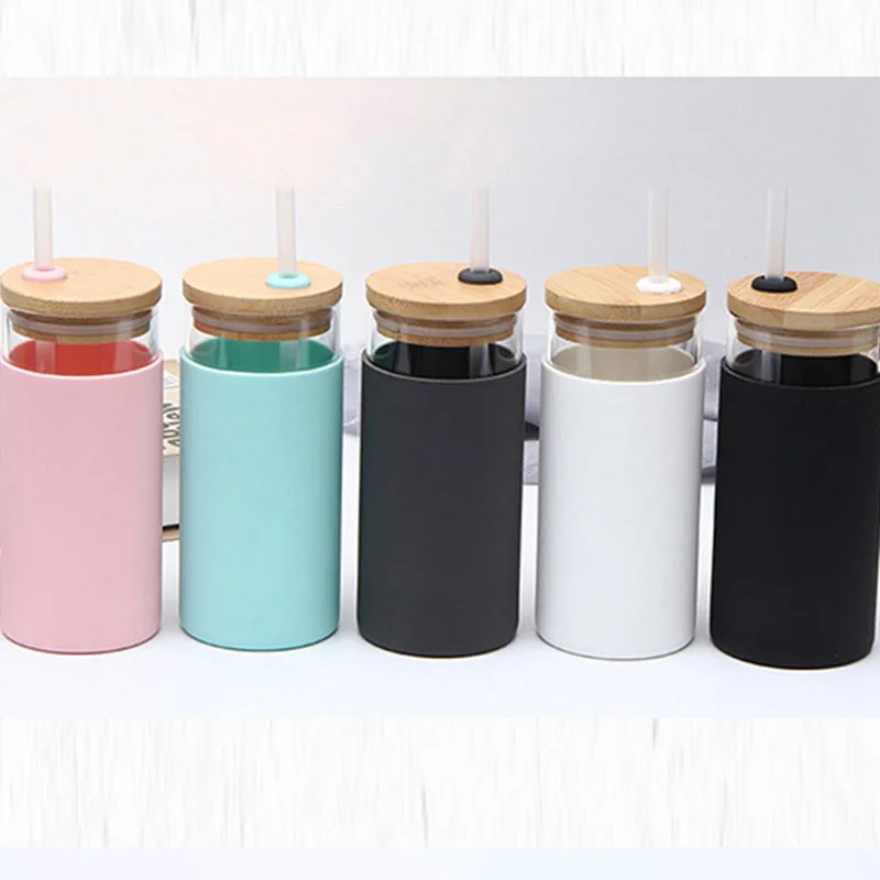 Heat Resistant Silicone Cup Sleeve Glass Mugs With Straw Wooden Cover Borosilicate Glass Portable Travel Waterbottle Drinkware
Heat Resistant Silicone Cup Sleeve Glass Mugs With Straw Wooden Cover Borosilicate Glass Portable Travel Waterbottle Drinkware