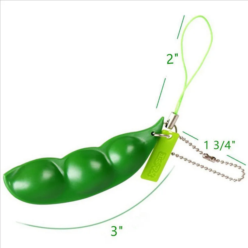 

Squishy Infinite Squeeze Edamame Bean Pea Expression Chain Key Pendant Ornament Stress Relieve Decompression Toys antistress