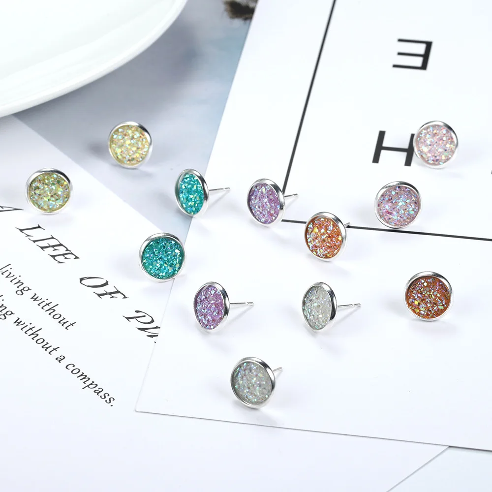 6 Pairs/Set Colored Round Alloy Earrings Flashing Resin Ear-ring For Women Beautiful And Elegant Ear Jewelry
6 Pairs/Set Colored Round Alloy Earrings Flashing Resin Ear-ring For Women Beautiful And Elegant Ear Jewelry