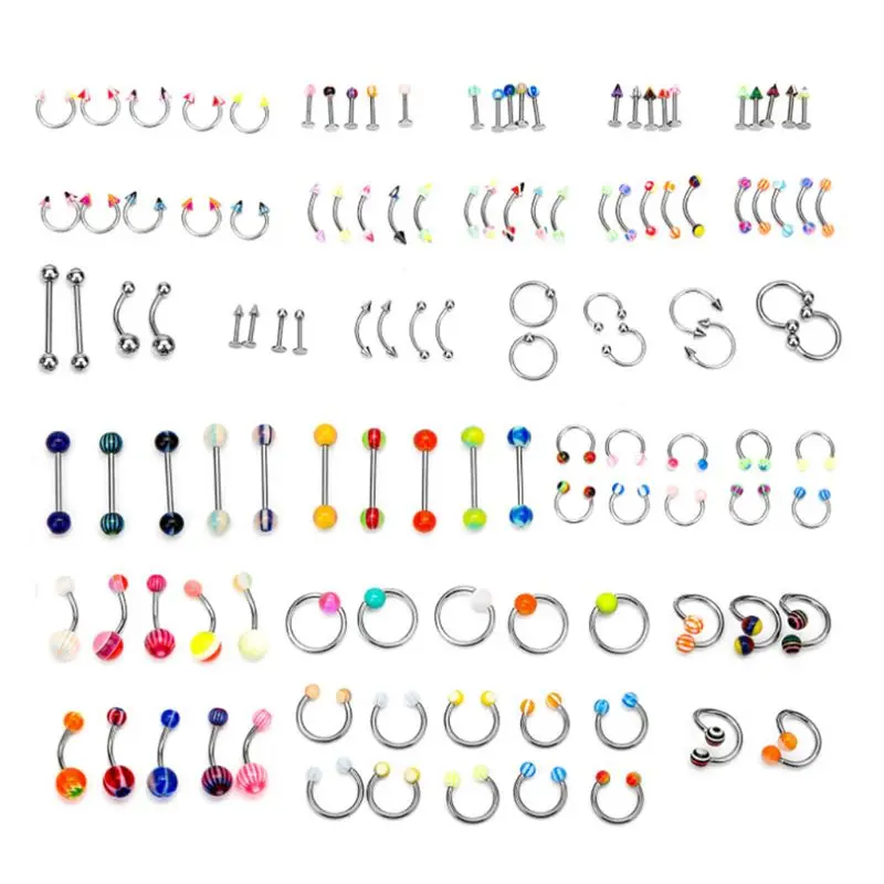 110 PCS Body Jewelry Piercing Eyebrow Navel Belly Tongue Lip Bar Ring 45BC 
110 PCS Body Jewelry Piercing Eyebrow Navel Belly Tongue Lip Bar Ring 45BC