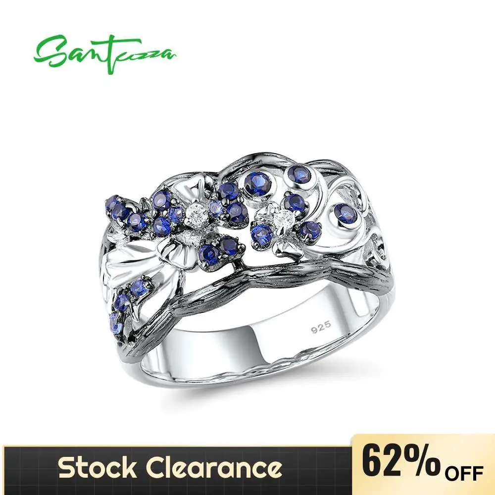 SANTUZZA Silver Rings For Woman Sparkling Blue and White Cubic Zirconia Genuine 100% 925 Sterling Silver Ring Fine Jewelry
SANTUZZA Silver Rings For Woman Sparkling Blue and White Cubic Zirconia Genuine 100% 925 Sterling Silver Ring Fine Jewelry