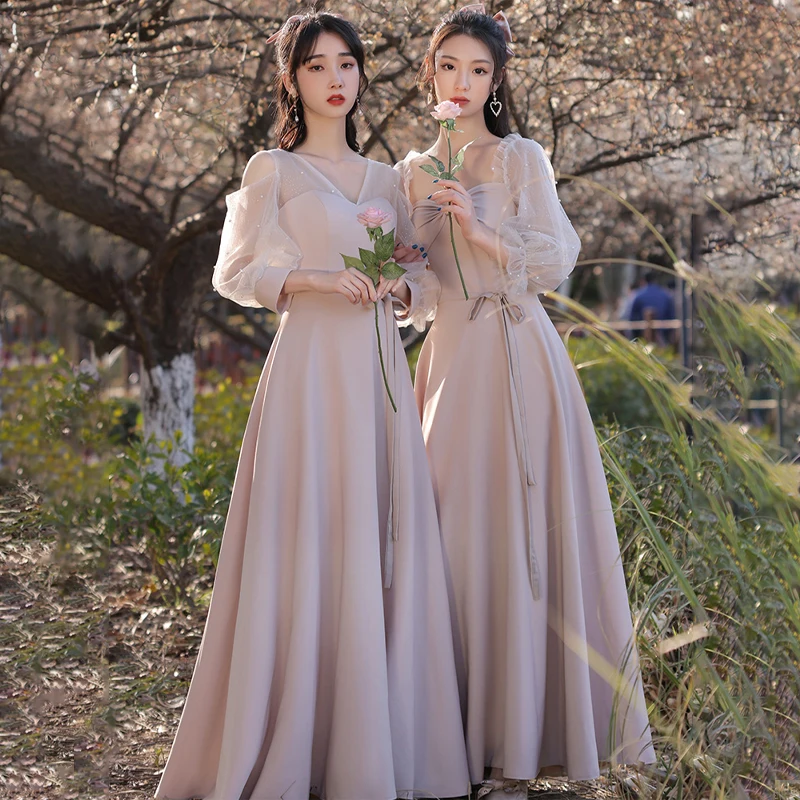 Bridesmaids Dresses Vintage V-Neck Full Pearls Floor-Length Luxury Pink Off The Shoulder A-Line Women Wedding Party Gown E707
Bridesmaids Dresses Vintage V-Neck Full Pearls Floor-Length Luxury Pink Off The Shoulder A-Line Women Wedding Party Gown E707