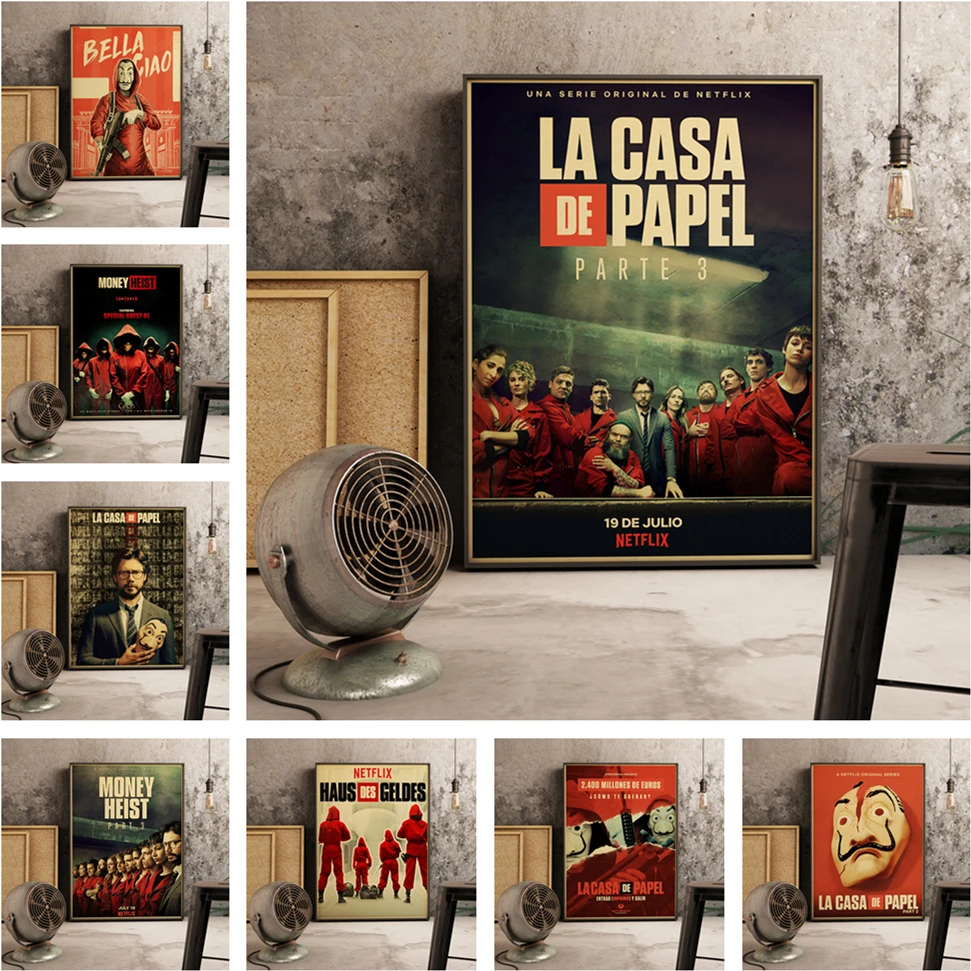 Spanish Suspense Movie La Casa De Papel Retro Style Canvas Poster Banknote House Wall Art Room Home Decoration Posters
Spanish Suspense Movie La Casa De Papel Retro Style Canvas Poster Banknote House Wall Art Room Home Decoration Posters