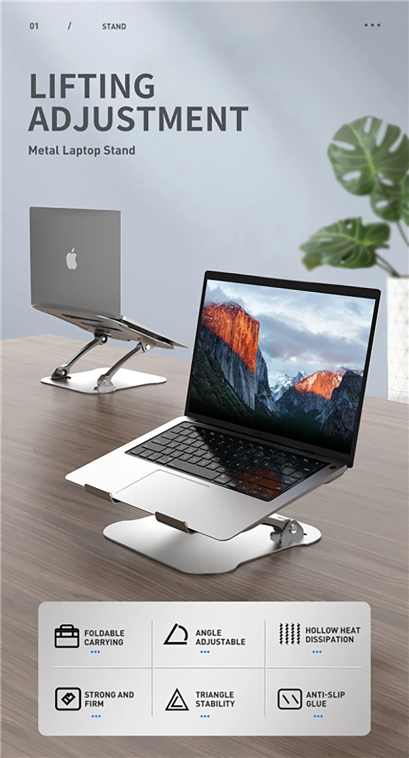 HTMOTXY Universal Telescopic Tablet Laptop Stand For MacBook iPad Pro Air Portable Adjust Notebook With Fan Aluminum Compatible
HTMOTXY Universal Telescopic Tablet Laptop Stand For MacBook iPad Pro Air Portable Adjust Notebook With Fan Aluminum Compatible