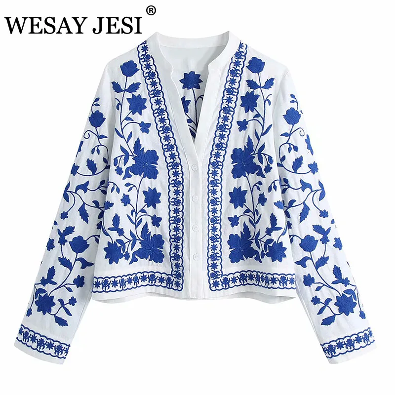 WESAY JESI Summer Blouses Women Casual Chic Blue Embroidery Shirt Fashion Clothes 2021 Elegant Long Sleeve Button-Up Top Female
WESAY JESI Summer Blouses Women Casual Chic Blue Embroidery Shirt Fashion Clothes 2021 Elegant Long Sleeve Button-Up Top Female