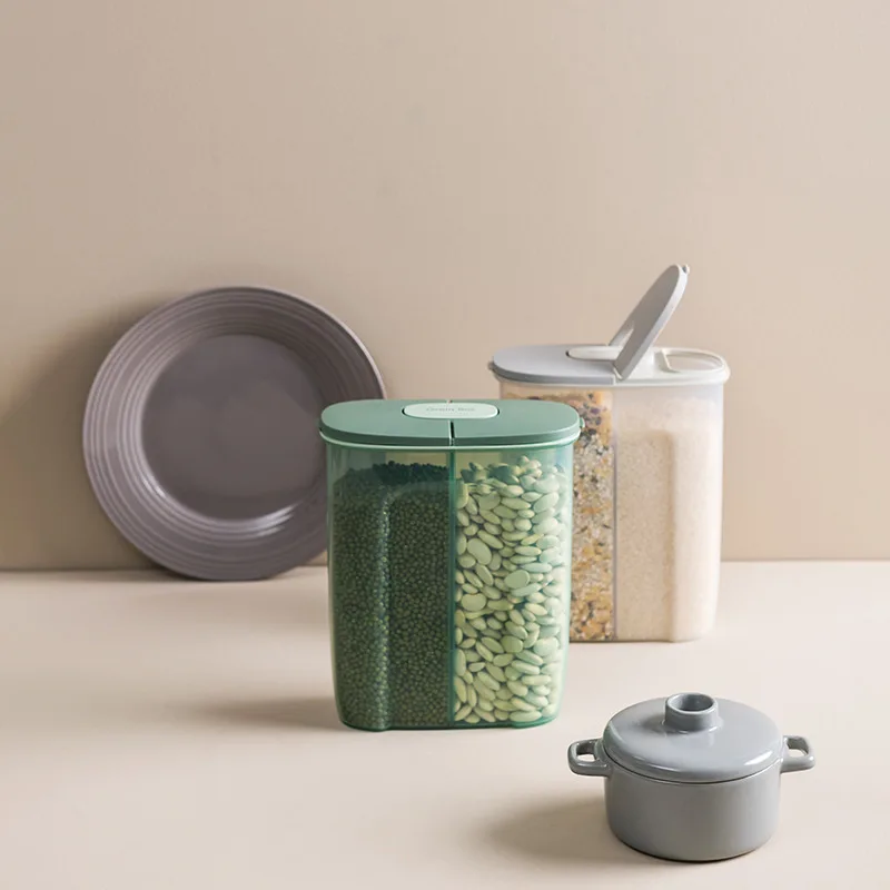 Kitchen Large Capacity Compartments Dry Goods Box Sealed Tank Grain Storage Box Food Grade Grain Storage Tank 2.5L
Kitchen Large Capacity Compartments Dry Goods Box Sealed Tank Grain Storage Box Food Grade Grain Storage Tank 2.5L
