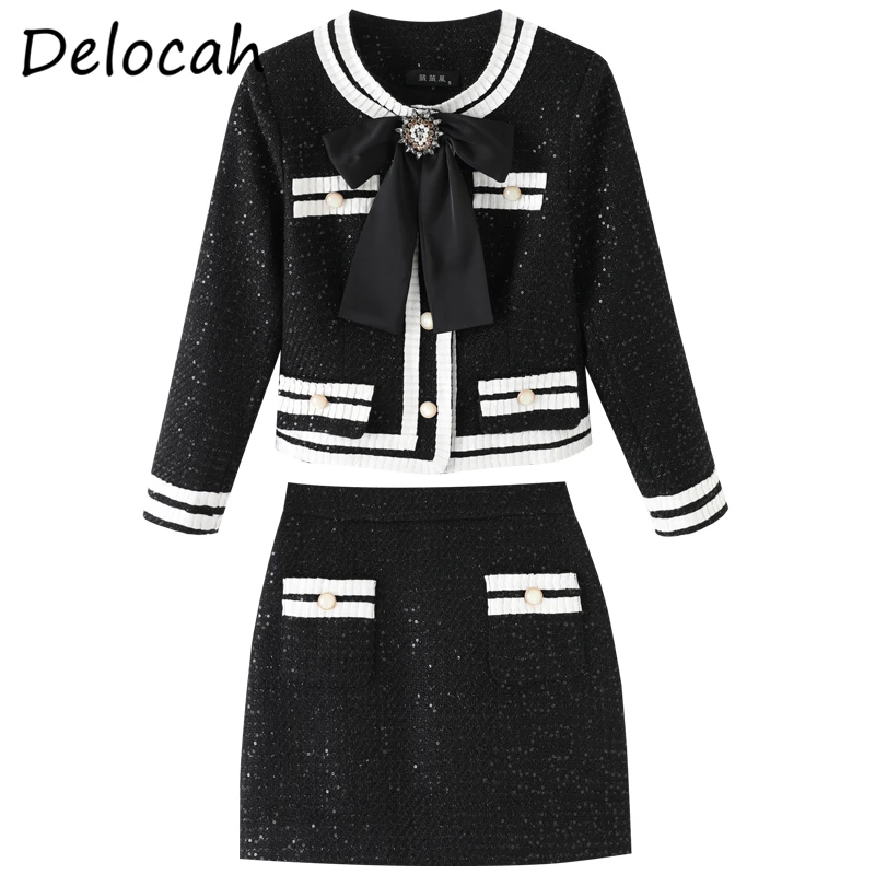Delocah Summer Women Fashion DesignerSkirts Set Long Sleeve Loose Tops + High Waist Sequined Short Skirts 2 TwoPiecesSuits
Delocah Summer Women Fashion DesignerSkirts Set Long Sleeve Loose Tops + High Waist Sequined Short Skirts 2 TwoPiecesSuits