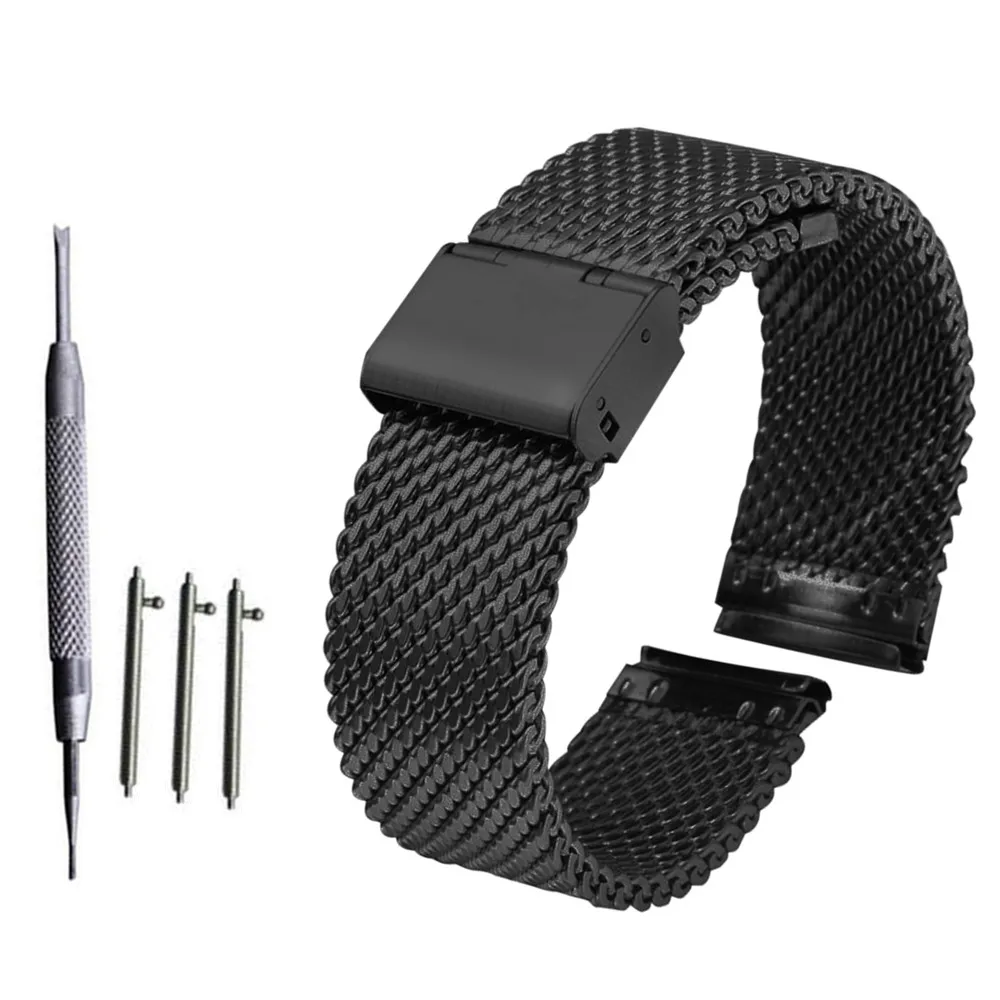 16mm 18mm 20mm 22mm Universal Milanese Watchband Quick Release Watch Band Mesh Stainless Steel Strap Wrist Belt Bracelet Black
16mm 18mm 20mm 22mm Universal Milanese Watchband Quick Release Watch Band Mesh Stainless Steel Strap Wrist Belt Bracelet Black