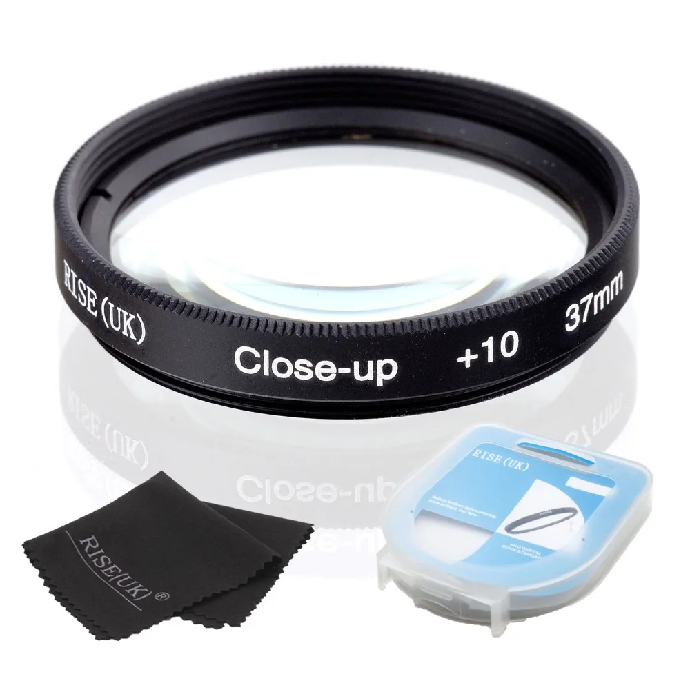 

HOT SALE RISE(UK) 37mm Close-Up +10 Macro Lens Filter for Nikon Canon SLR DSLR Camera + filter case + gift