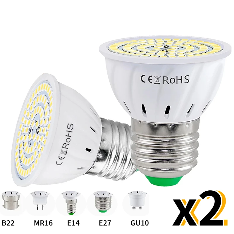 2PCS E27 LED Lamp MR16 Corn Bulb 220V Led Bulb Light E14 Led Ampoule for Home Spotlight B22 SMD2835 Energy Saving GU5.3 4W 6W 8W
2PCS E27 LED Lamp MR16 Corn Bulb 220V Led Bulb Light E14 Led Ampoule for Home Spotlight B22 SMD2835 Energy Saving GU5.3 4W 6W 8W