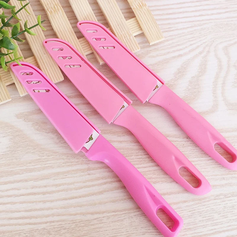 Розовый мультяшный Практичный Нож с милым рисунком из нержавеющей стали
