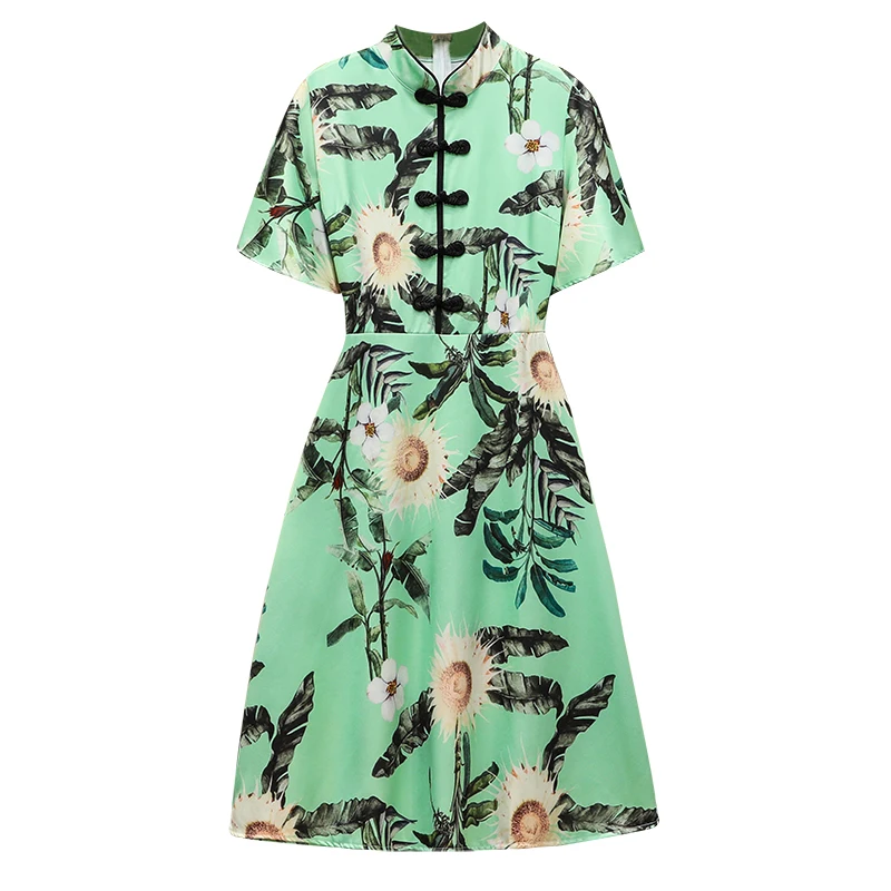 Plus Size M-4XL Vintage Chinese Dress Qipao Party Women A-line Dress Green Short Sleeve Summer Cheongsam Dresses
Plus Size M-4XL Vintage Chinese Dress Qipao Party Women A-line Dress Green Short Sleeve Summer Cheongsam Dresses