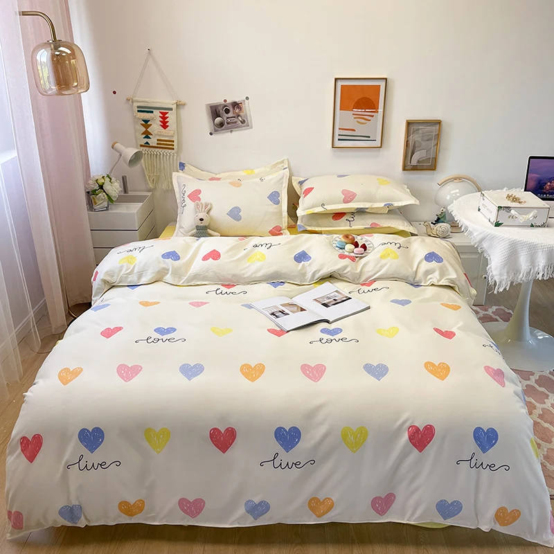 Girlish Style Duvet Cover Set 200x200 Pillowcase 3Pcs,210x210 Quilt Cover,Extra Large,Color Heart Pattern Bedding Set 
Girlish Style Duvet Cover Set 200x200 Pillowcase 3Pcs,210x210 Quilt Cover,Extra Large,Color Heart Pattern Bedding Set