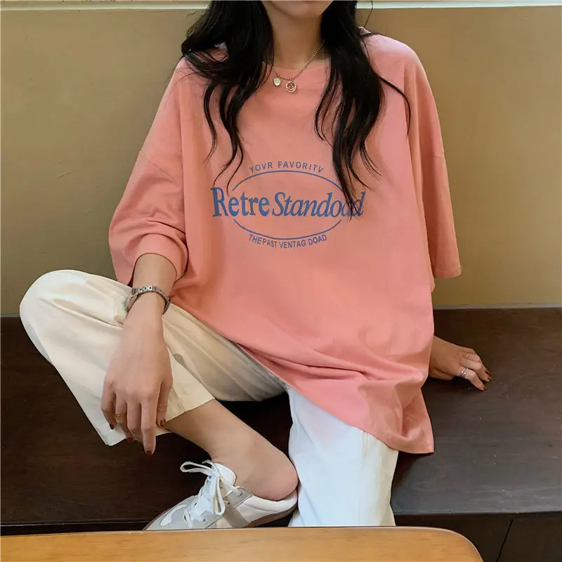 2021 Women T Shirts Summer Fashion Short Sleeve Basic Harajuku Cotton Cross Top Girls Student Tees Casual Loose Streetwear PD094
2021 Women T Shirts Summer Fashion Short Sleeve Basic Harajuku Cotton Cross Top Girls Student Tees Casual Loose Streetwear PD094
