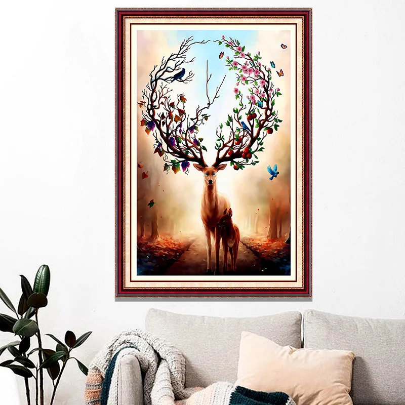 5D Elk Deer Forest Landscape Diamond Embroidery Mosaic Full Square Painting Sleigh Landscape Elk Home Decor Mosaic Craft Kit
5D Elk Deer Forest Landscape Diamond Embroidery Mosaic Full Square Painting Sleigh Landscape Elk Home Decor Mosaic Craft Kit