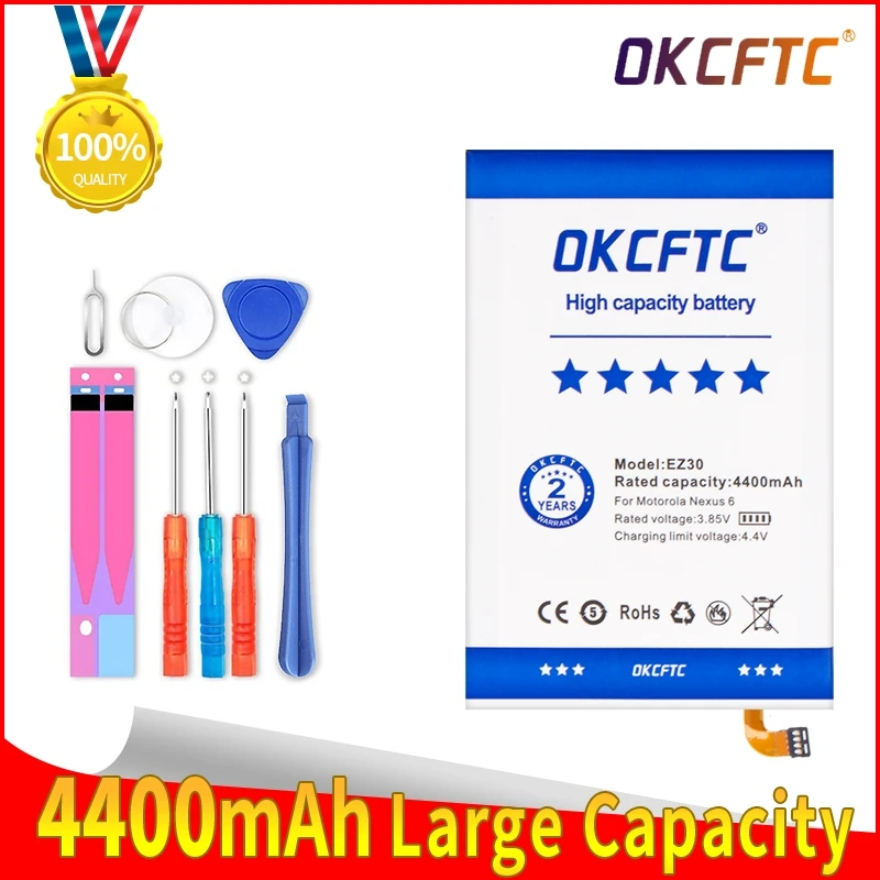 OKCFTC EZ30 4400mAh Battery for Motorola Nexus 6 Google XT1115 XT1110 xt1103 nexus6 Mobile Phone Batteries
OKCFTC EZ30 4400mAh Battery for Motorola Nexus 6 Google XT1115 XT1110 xt1103 nexus6 Mobile Phone Batteries