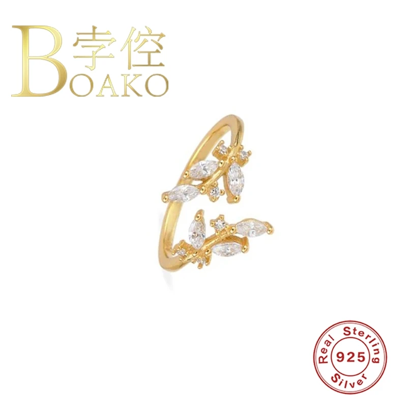 BOAKO 925 Sterling Silver Jewelry Rings Flowers Diamond For Women Fashion Luxury Wedding Rings Gold/Silver
BOAKO 925 Sterling Silver Jewelry Rings Flowers Diamond For Women Fashion Luxury Wedding Rings Gold/Silver