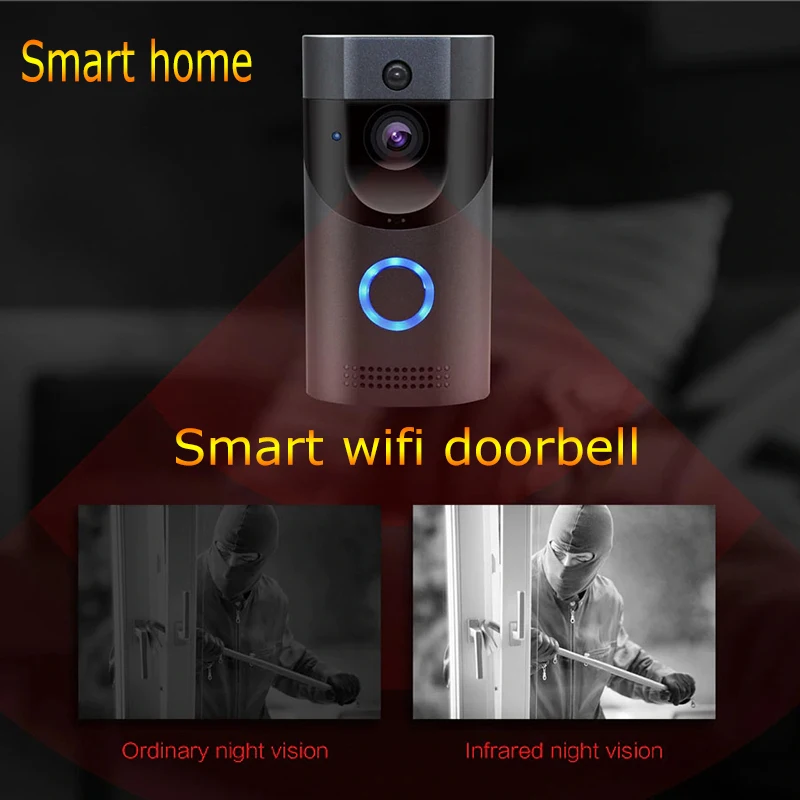 Беспроводной дверной звонок с HD-камерой, Wi-Fi, уличный мини-видеодомофон для умного дома, двухстороннее аудио, защита от кражи
Беспроводной дверной звонок с HD-камерой, Wi-Fi, уличный мини-видеодомофон для умного дома, двухстороннее аудио, защита от кражи