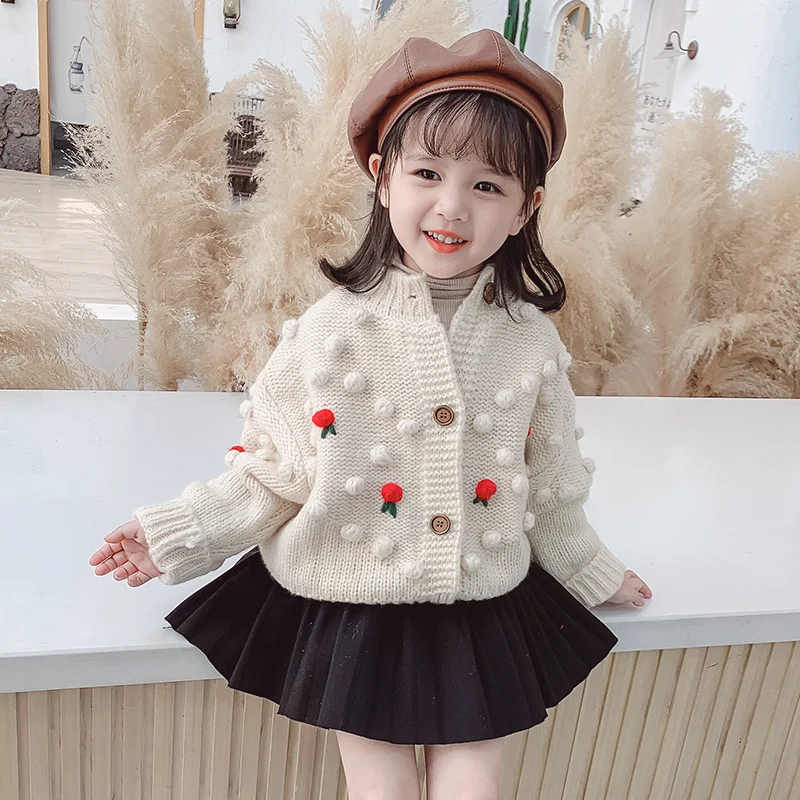 Autumn Winter Baby Girls Flower Knitted Cardigan Sweaters Coat Children Clothing Kids Handmade Wool Ball Cardigan Coat Tops
Autumn Winter Baby Girls Flower Knitted Cardigan Sweaters Coat Children Clothing Kids Handmade Wool Ball Cardigan Coat Tops