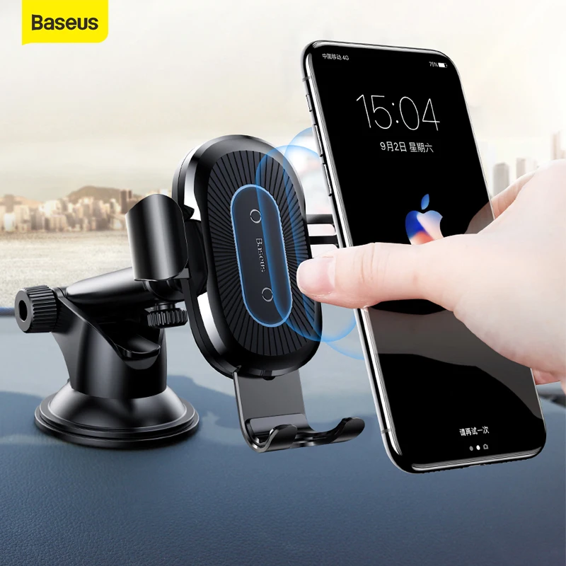 

Baseus Car Wireless Charger Gravity Car Mount 4.0-6.5 Inch Mobile Phone Dashboard Air Outlet Phone Holder With Wireless Charging