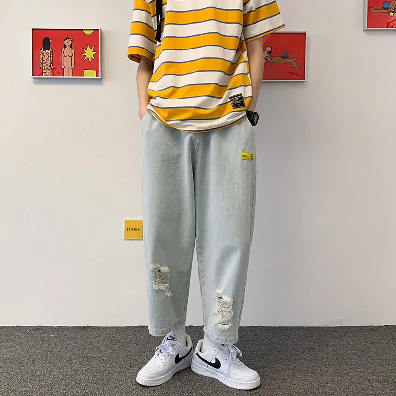 Men Men's Jeans Denim Pants Hole Denim Trousers Male Jeans for Men 2021 Straight Casual Summer Korean Streetwear Hip Hop
Men Men's Jeans Denim Pants Hole Denim Trousers Male Jeans for Men 2021 Straight Casual Summer Korean Streetwear Hip Hop