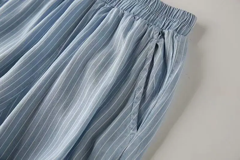 Summer New Women's Elastic Waist Pinstripe Knickers Bloomers Jeans
Summer New Women's Elastic Waist Pinstripe Knickers Bloomers Jeans