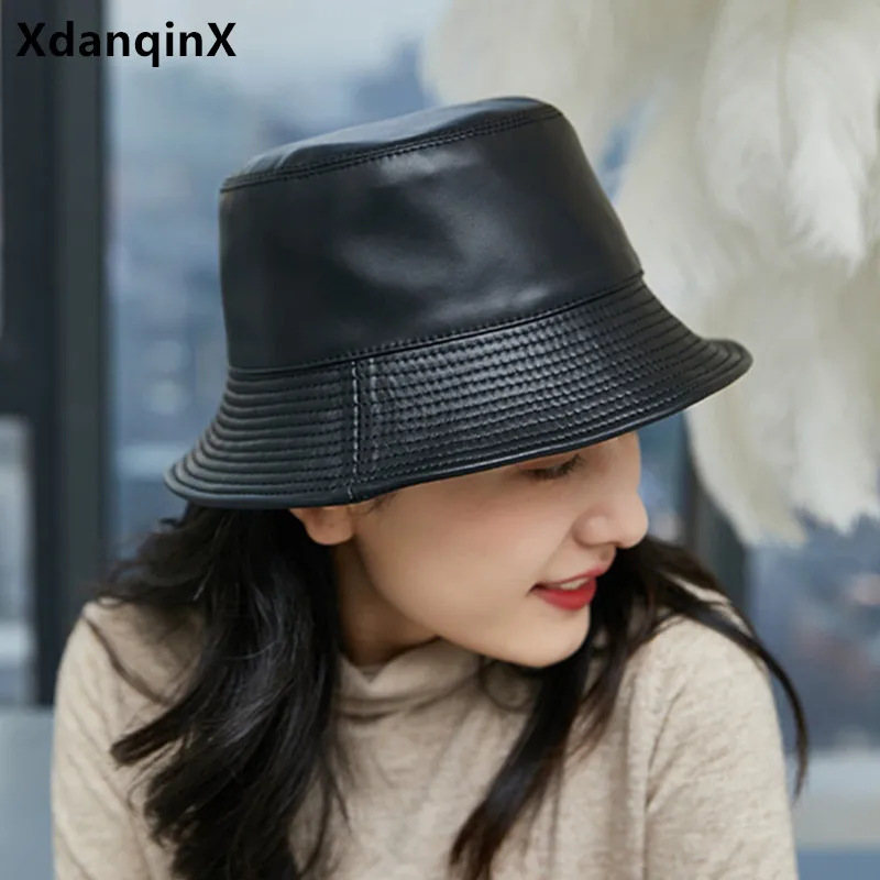 Панама XdanqinX из натуральной кожи женская, элегантная брендовая шляпа из овечьей кожи, Повседневная модная
Панама XdanqinX из натуральной кожи женская, элегантная брендовая шляпа из овечьей кожи, Повседневная модная