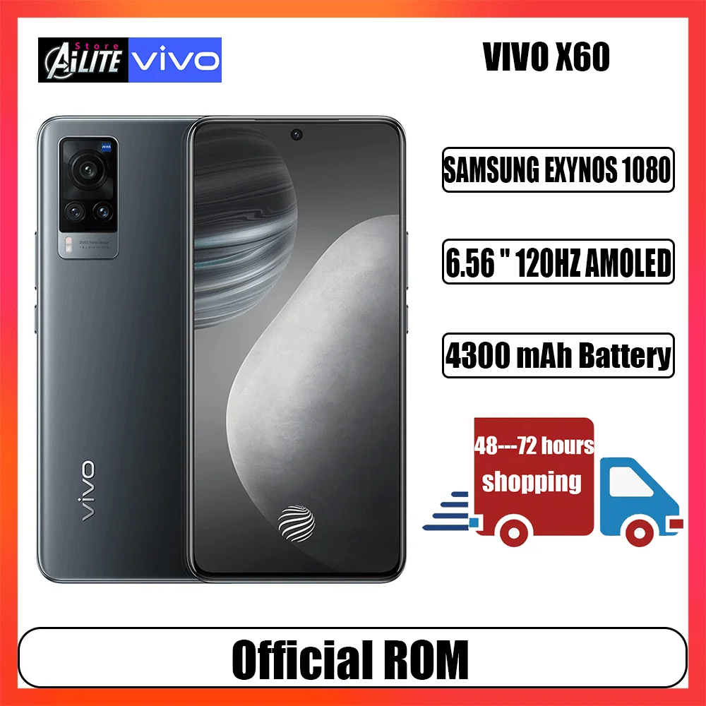 Original vivo X60 5G cellphone Samsung Exynos1080 Dual sim 6.56" 120HZ AMOLED 4300mah 33W FlashCharge 48MP Camera mobile phones
Original vivo X60 5G cellphone Samsung Exynos1080 Dual sim 6.56" 120HZ AMOLED 4300mah 33W FlashCharge 48MP Camera mobile phones