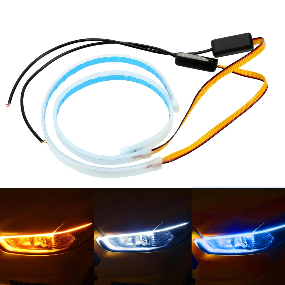 Daytime Running Light Turn Signals Flexible Soft Tube Lamp Headlight Assembly 30 45 60cm 2Pcs/set Car LED Strips DRL
Daytime Running Light Turn Signals Flexible Soft Tube Lamp Headlight Assembly 30 45 60cm 2Pcs/set Car LED Strips DRL