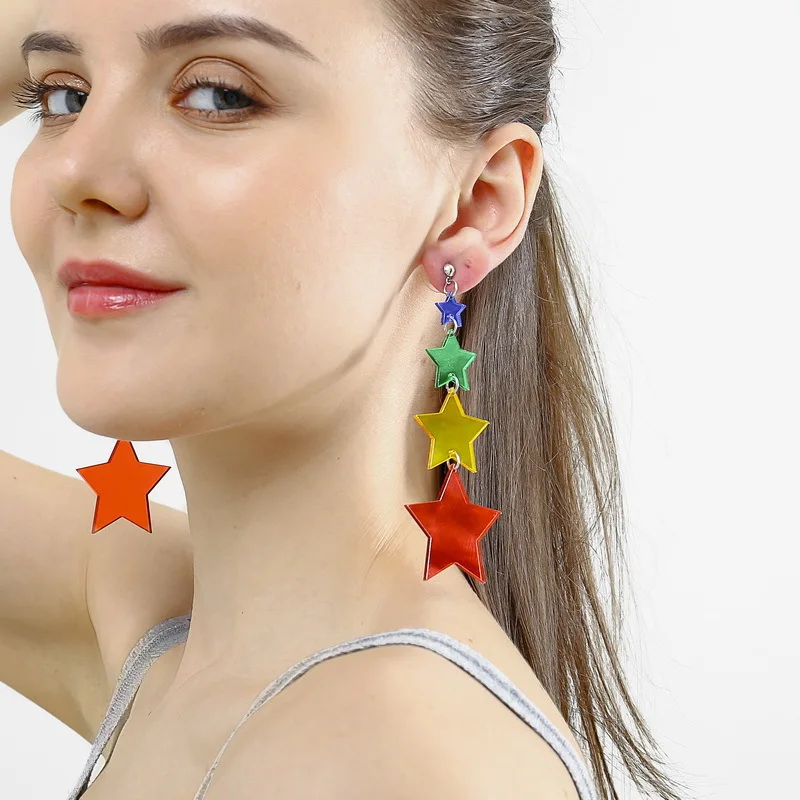 New Design Multi Color Five-Pointed Star Acrylic Drop Earring For Women Statement Trendy Earring Jewelry Daily Wearing
New Design Multi Color Five-Pointed Star Acrylic Drop Earring For Women Statement Trendy Earring Jewelry Daily Wearing