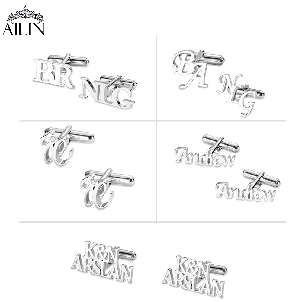 AILIN Wholesale Customized Sterling Silver Initial Letter Cufflinks Stainless Steel Wedding Cufflinks Gift for Men
AILIN Wholesale Customized Sterling Silver Initial Letter Cufflinks Stainless Steel Wedding Cufflinks Gift for Men