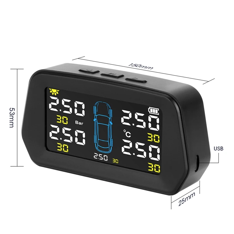 Solar Power Auto Security Tyre Pressure Control Spare Tire TPMS For 5 Tires Alarm Tire Pressure Sensor Monitoring System
Solar Power Auto Security Tyre Pressure Control Spare Tire TPMS For 5 Tires Alarm Tire Pressure Sensor Monitoring System