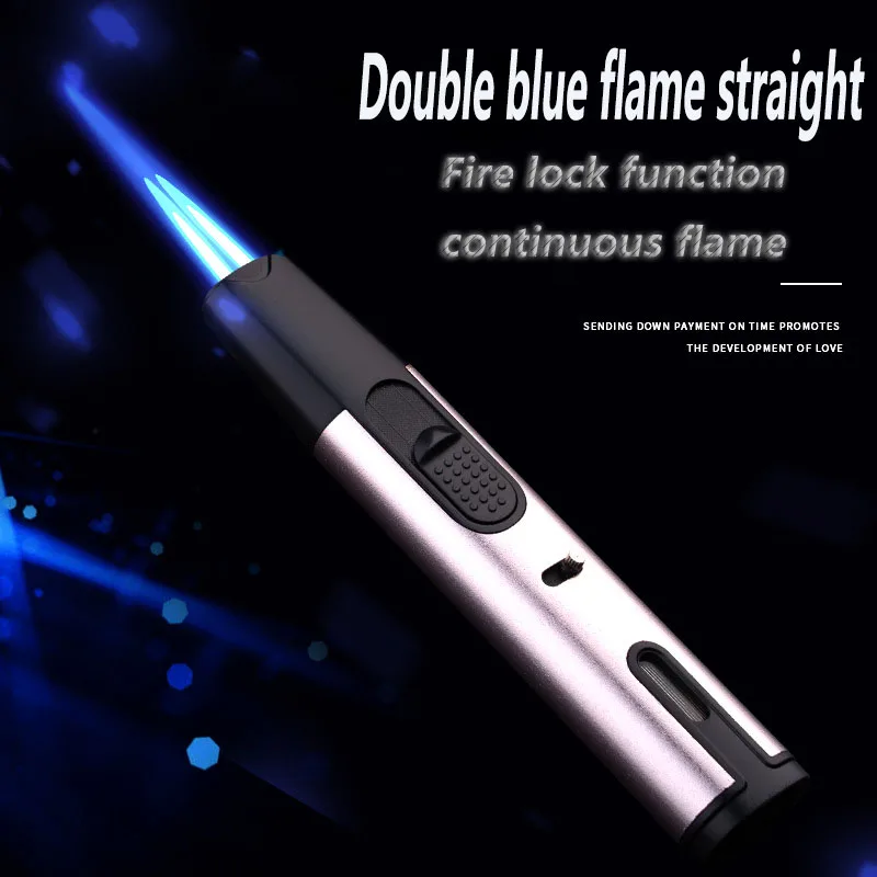 Metal Gas Lighter Windproof Double Straight Spray Gun Fixed Fire Welding Torch Visible Gas Window Cigar Butane Lighters
Metal Gas Lighter Windproof Double Straight Spray Gun Fixed Fire Welding Torch Visible Gas Window Cigar Butane Lighters