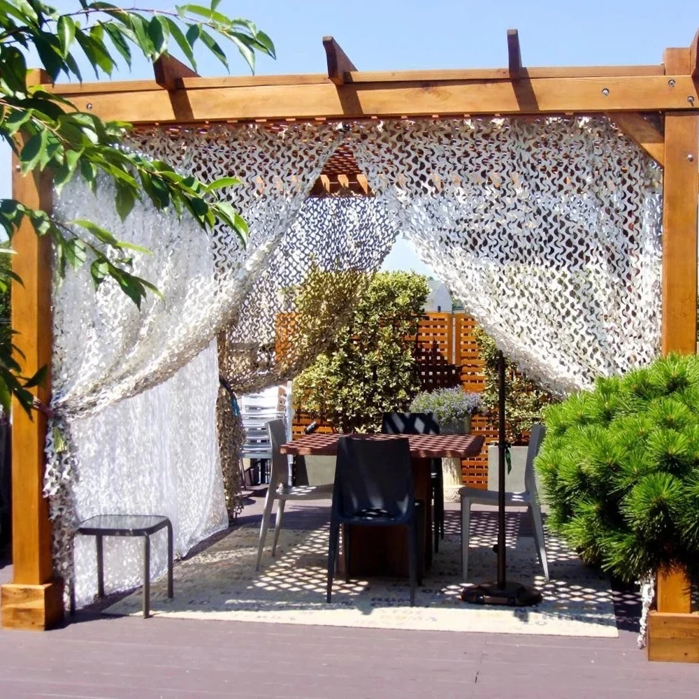 Outdoor Pergola Hide Sun Shelter Shade Gazebo White Camouflage Seaside Outdoor Decoration Netting Car Sunshade Netting Sunscreen
Outdoor Pergola Hide Sun Shelter Shade Gazebo White Camouflage Seaside Outdoor Decoration Netting Car Sunshade Netting Sunscreen
