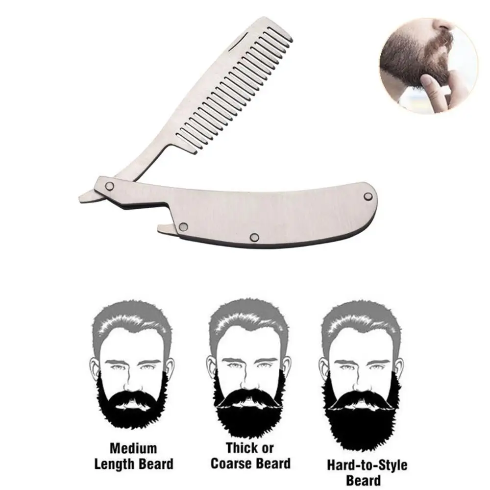 Folding Comb Men's Hair Beard and Mustache Styling Comb Pocket Sized for Everyday Grooming Use Dry or with Balms and Oils
Folding Comb Men's Hair Beard and Mustache Styling Comb Pocket Sized for Everyday Grooming Use Dry or with Balms and Oils