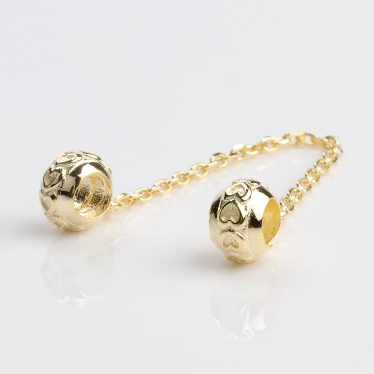 Original 925 Sterling Silver Golden Heart Chain Safety Chain Fit Pan Women Bracelet & Necklace Diy Jewelry
Original 925 Sterling Silver Golden Heart Chain Safety Chain Fit Pan Women Bracelet & Necklace Diy Jewelry
