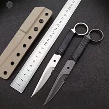 TRSKT Neck Knives 440c Blade Hunting Outdoor Survival Camping EDC Tool Pocket Knife With K Sheath Dropshipping