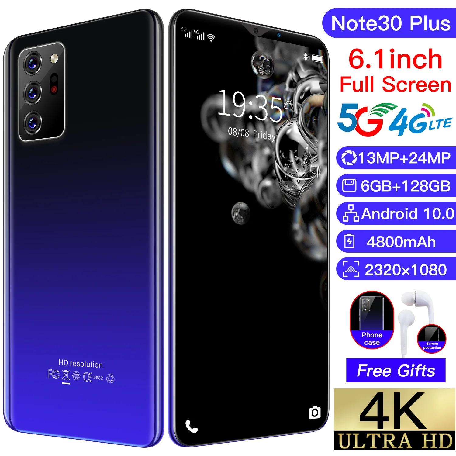Note30 Plus Smartphone Global Version 6.1Inch 4800mAh 5G Mobile Phone 6+128GB 13MP +24MP HD Camera Android10 Dual SIM Cellphones
Note30 Plus Smartphone Global Version 6.1Inch 4800mAh 5G Mobile Phone 6+128GB 13MP +24MP HD Camera Android10 Dual SIM Cellphones