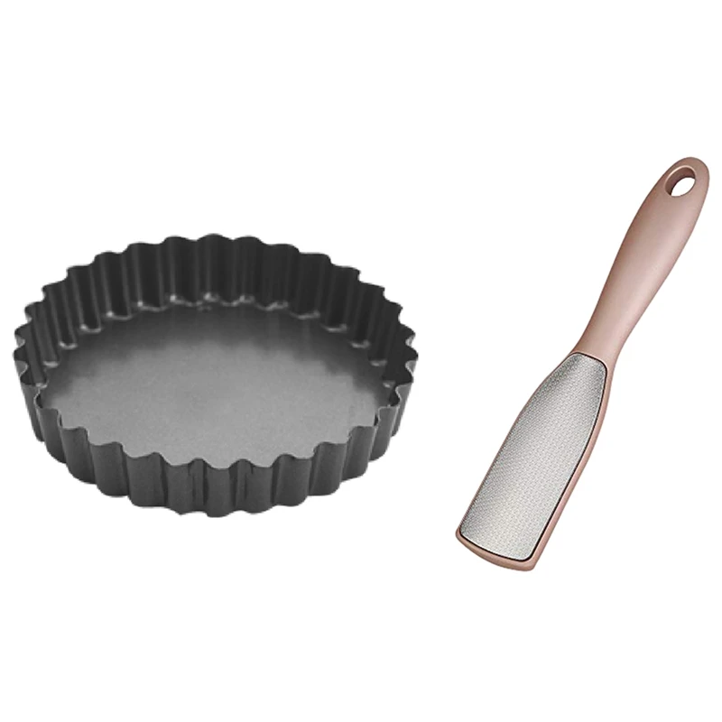 Promotion! 4Pcs 3.9Inch Diameter Non-Stick Quiche Pan with Foot File - Double Side Scrubs Foot Rasp
Promotion! 4Pcs 3.9Inch Diameter Non-Stick Quiche Pan with Foot File - Double Side Scrubs Foot Rasp