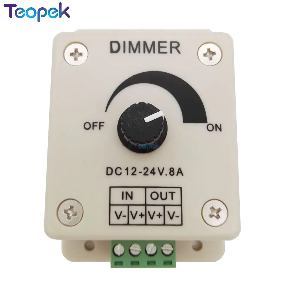 LED Dimmer DC 12V 24V 8A 96W Adjustable Brightness Lamp Bulb Driver Single Color 5050 3528 Strip Light
LED Dimmer DC 12V 24V 8A 96W Adjustable Brightness Lamp Bulb Driver Single Color 5050 3528 Strip Light